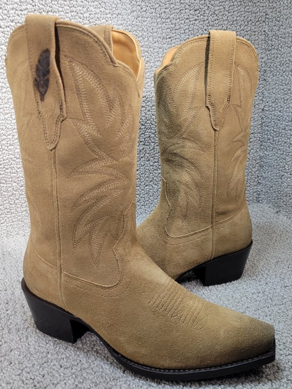 Tecovas The Sadie Women's Size 7.5B Toasted Almond Suede Cowgirl Boots